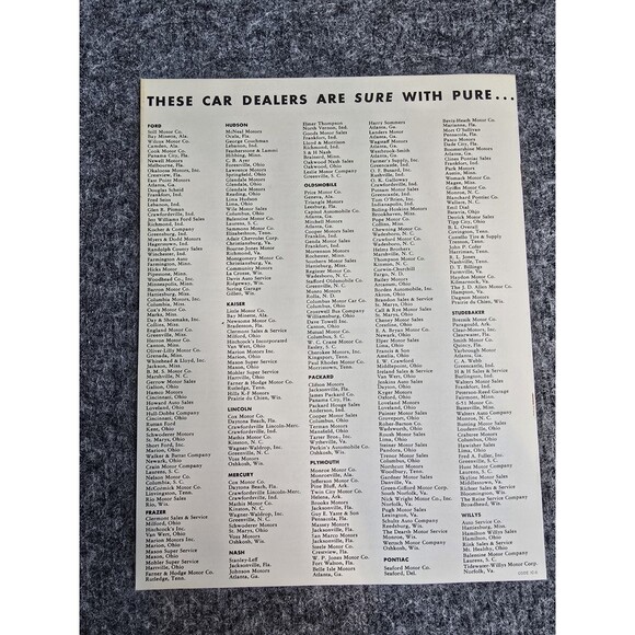 Pure Oil Company Advertising Car Dealer Brochure Catalog 40s 50s They Agree - Picture 2 of 7